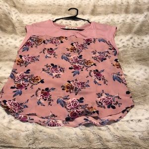 Pink, flowered blouse